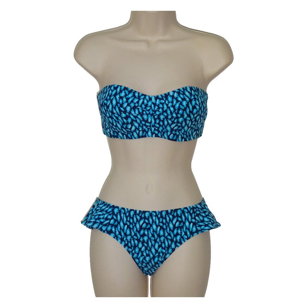 DKNY blue bandeau bikini